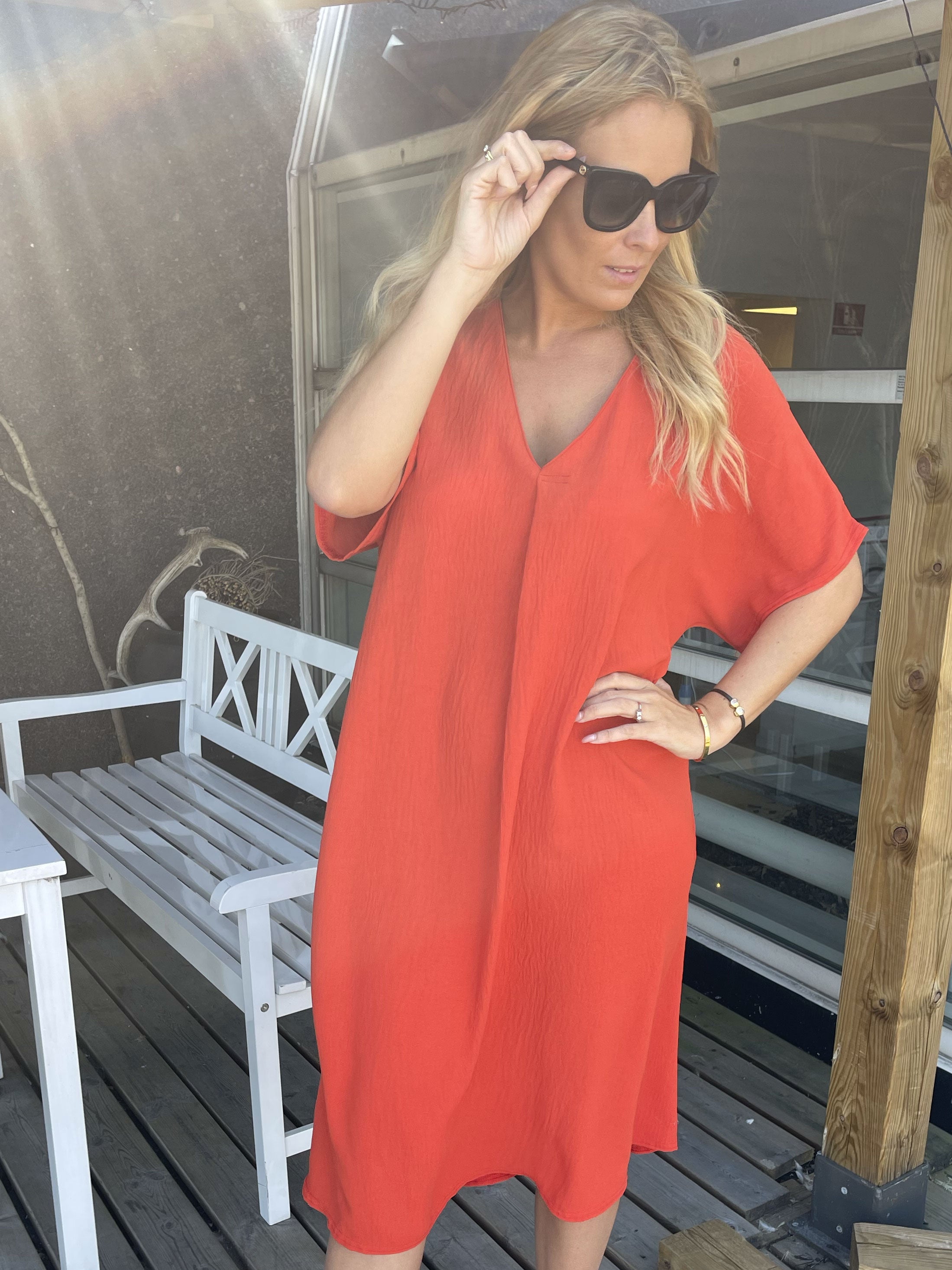 Magga - Lang simpel t-shirt kjole